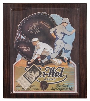 Lou Gehrig Ken Wel Brand 16x14 Store Display Plaque 